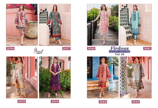 Firdous Exclusive Collection Vol 28 By Shree Jam Cotton Pakistani Suits Wholesale Online